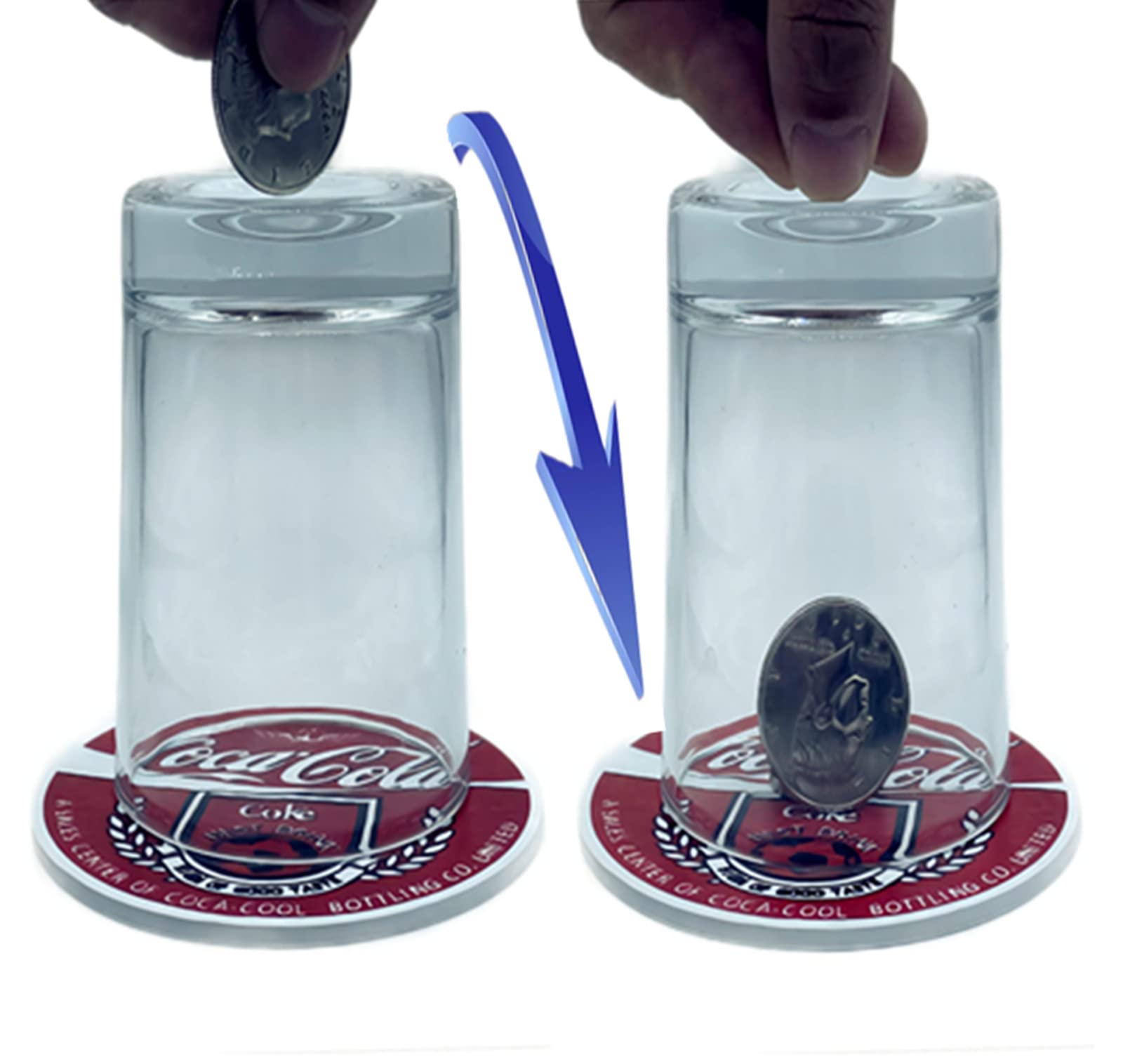 KNSHTH Magic Tricks for Adults and Coin Thru Glass Magic Prop Set, Stunning Performance.