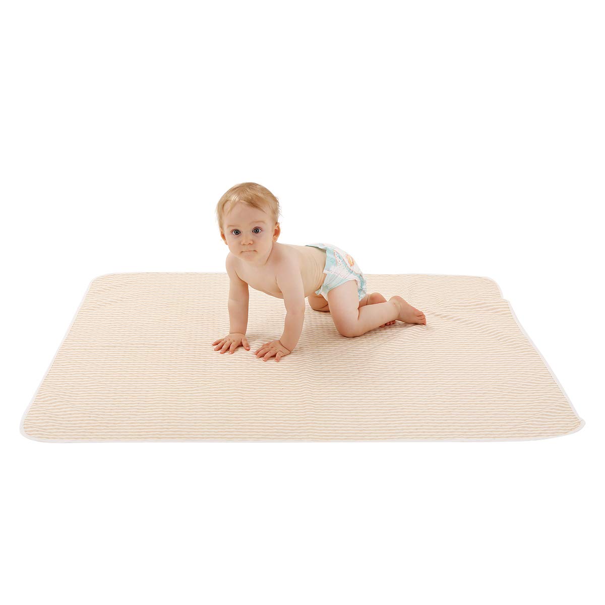 SYIDOOLE Baby Waterproof Bed Pad Washable Mattress Pad Reusable Underpads Bed Wetting Incontinence Cover for Baby Toddler Children and Adults12 X18(Beige): Kitchen & Dining