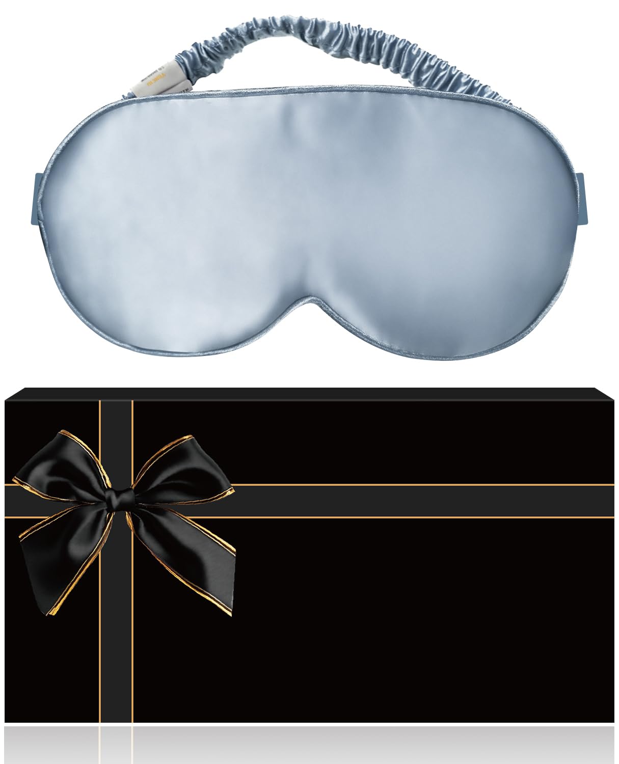 Sleep Mask,Silk Eye Mask for Sleeping Women/Men/Girls,19 Momme Both Sides 100% Pure Mulberry Silk Blackout Anti-Allergy Blindfold with Elastic Strap for Night,Travel,Nap,Meditation (Baby Blue)