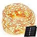 MZD8391 Solar String Lights, 8 Modes 150 LEDs 50 Feet Solar Powered String Lights Warm White, Indoor/Outdoor Copper Wire Lights, Waterproof Lights for Gardens, Patios, Parties