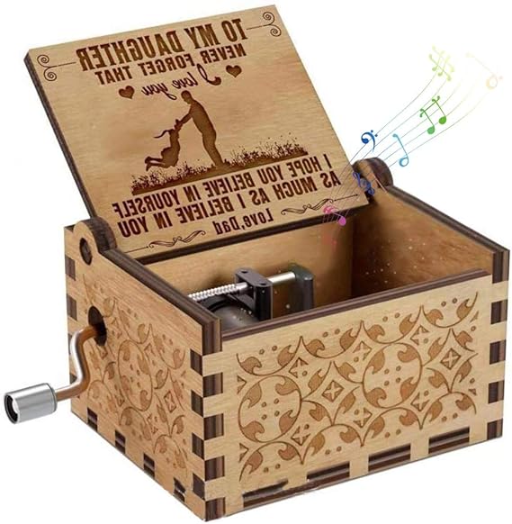 Kappha Caja de música de Madera Creativa para enrollar manivela Caja de