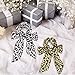 Jaciya 6 Pieces Satin Hair Scrunchies for Hair Bowknot Silk Satin Scarf Hair Ties Pattern Leopard Animal Print Hair Scrunchy Hair Bow Accessories for Women