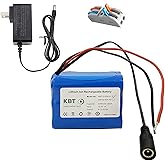 KBT 12V 5200mAh Rechargeable Li-ion Battery, Bare Leads Wire Replacement Battery Pack with Charger Compatible with 12V Device