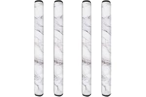 NETILGEN Refrigerator Door Handle Covers 4 Piece, Anti-Skid Protector for Fridge Oven Dishwasher Keep Off Fingerprints Liquid Oil Stain Food Spot Washable Indoor Decor, White Marble Print