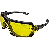 Global Vision Octane Padded Motorcycle Sport Riding Sunglasses Gray Yellow Lens