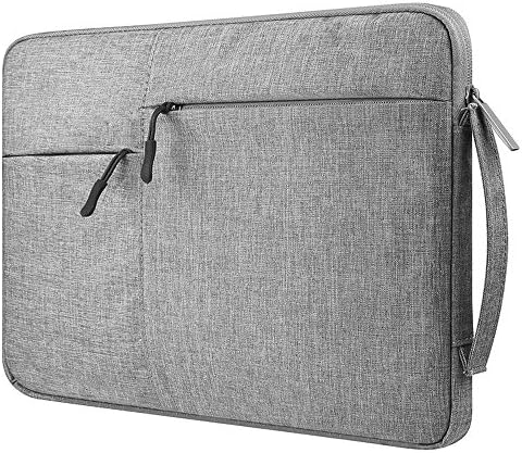 LABOL Grey 12,9-13,3 inch Nylon Waterproof Laptop Sleeve Case with Side Pockets for MacBook Pro 13", MacBook Air Retina 13.3", iPad Pro 12.9", Surface Pro Book,Tablet, Chromebook