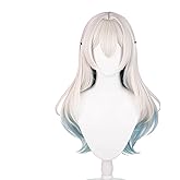 Servelove Light Gray Mix Biue Long Wig Fireflycosplaywig Game Cosplay Wig Unisex Costume Wigs Play Halloween Christmas Party