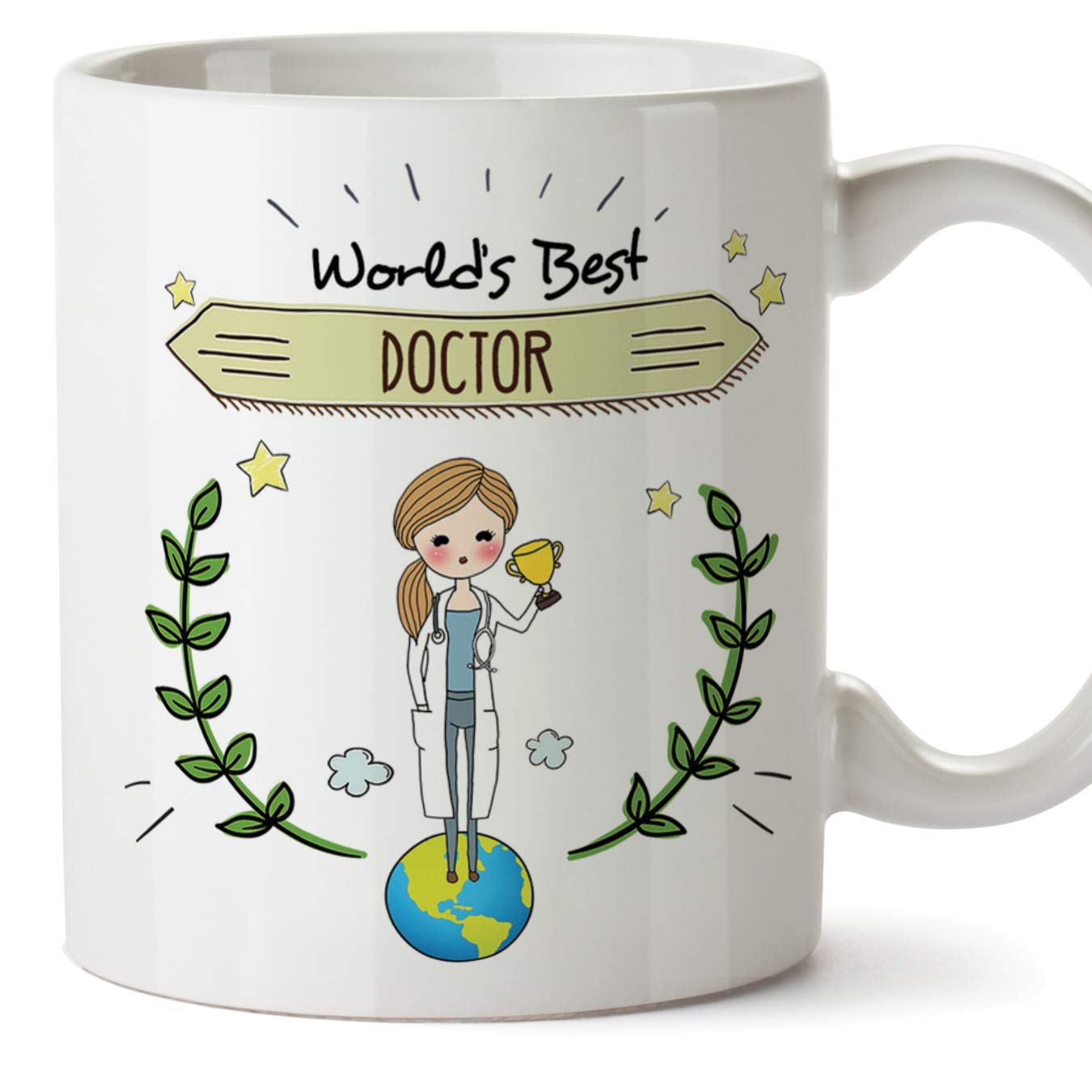 MUGFFINS Doctor Original Mug Cup World's Best Doctor - 11 oz Ceramic