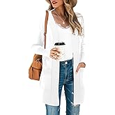 SUEANI Women's Open Front Casual Long Sleeve Knitwear Classic Sweaters Cardigan with Pockets