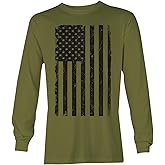 Distressed Black USA Flag - United States Unisex Long Sleeve Shirt