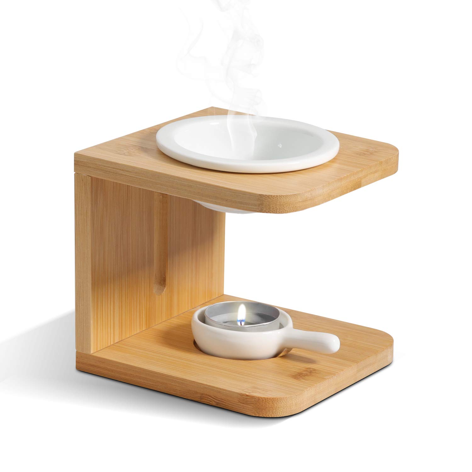 ComSaf Essential Oil Burners Set of 1, Ceramic Scented Wax Melt Warmer with Tealight Candle Holder Decorative Aromatherapy Burner for Home Office Birthday Wedding Gift