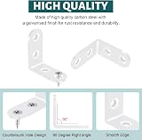 Yeepeo 20x20mm White Carbon Steel L Bracket 90 Degree Corner Brace 20pcs + view 3