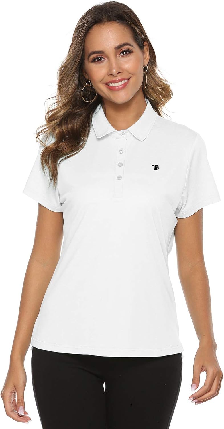 Rdruko Women's Dry Fit Golf Shirts Moisture Wicking Short Sleeve Polo Sports Shirts: Clothing