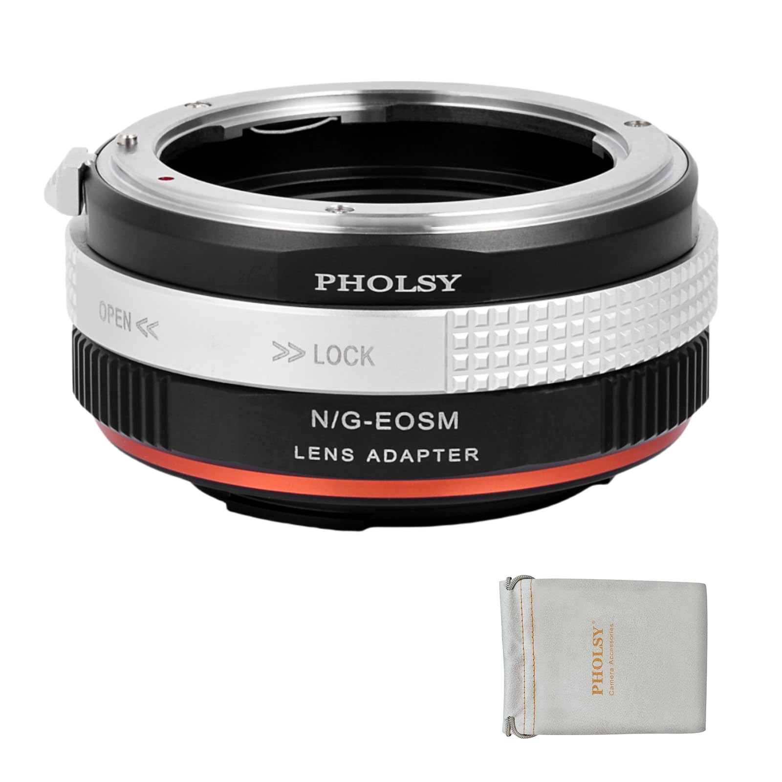 PHOLSY Lens Mount Adapter with Aperture Control Ring Compatible with Nikon G F AI AIS D AFS Lens to Canon EF-M (EOS M) Camera EOS M, M2, M3, M5, M6, M10, M50, M100, M200, M50 II, M6 II, Nikon to EOSM