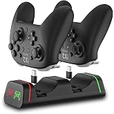 Controller Charging Dock for Switch Pro &amp; Switch 2 Pro Controller, PS5 Controller, Xbox Series X|S &amp; Elite 2, 2-Port LED Charging Station (Not for PowerA/3rd-Party Pro), 5V2A Recommended
