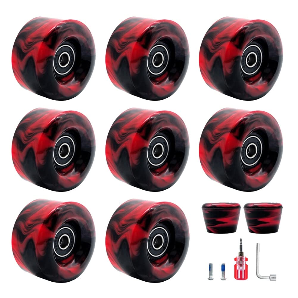 Turodeuo 8 Pack LED Wheel Roller Skate Wheels with Bearings 32mm x 58mm Roller Skating Accessories
