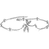 ONEFINITY Anklet for Women 925 Sterling Silver Dragonfly/Sunflower/Sloth/Otter/Butterfly Ankle Bracelets Jewelry for Women Gifts