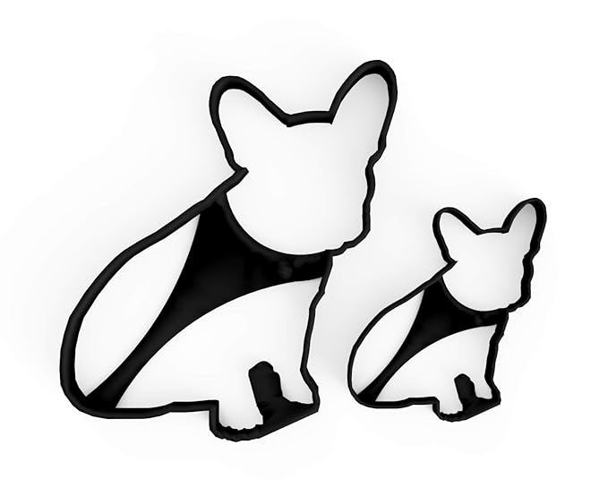 3DREAMS 2er Ausstecher Set French Bulldog ? Frenchy Ausstechform ? Keksausstecher Französische Bulldogge Hund ? + Gratis 2 Re