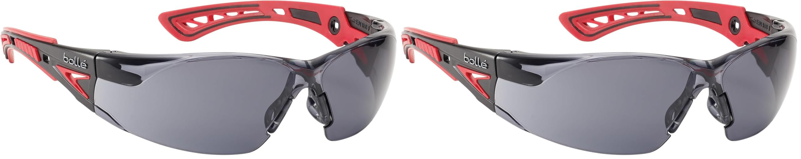 Bolle RUSHPPSF Rush Plus Spectacles, Red/Black (Pack of 2)