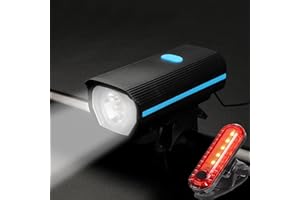Rechargeable Bike Lights with Electric Bell and Tail Light, Ultra Bright Waterproof Bicycle Headlight with Quick-Release, for