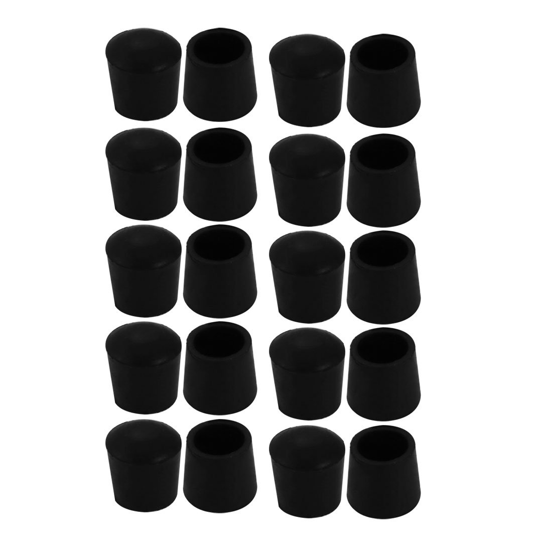 sourcingmap 20Pcs Chair Leg Caps Rubber Floor Protector Furniture Feet Covers 12mm Inner Dia