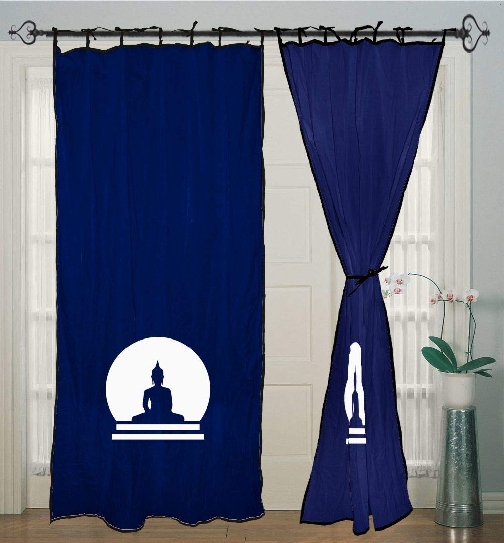 Amazon Com Blue Curtains For Bedroom Door Curtain Tie Top Window