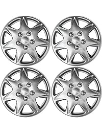 OxGord Hubcaps para Chrysler Pacifica Conjunto de 4 Pack auto Rueda cubre, Aftermarket Factory Sustitución con ABS Plata de plástico Fits 17" pulgadas Car Tire con 4 Center Lug Nut Caps