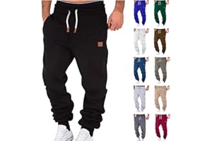 Men's Big Tall Sweatpants Relaxed Fit Drawstring Cargo Pants Heavyweight Fleece Lined Workout Joggers with Pockets