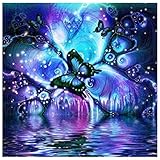 5D DIY Diamond Painting Kits,WisLotife Full Drill Diamond Painting Rhinestone Crystal Embroidery Pictures Cross Stitch for Home Wall Decoration Fantasy Butterfly 11.8×11.8 inch(Fantasy Butterfly)