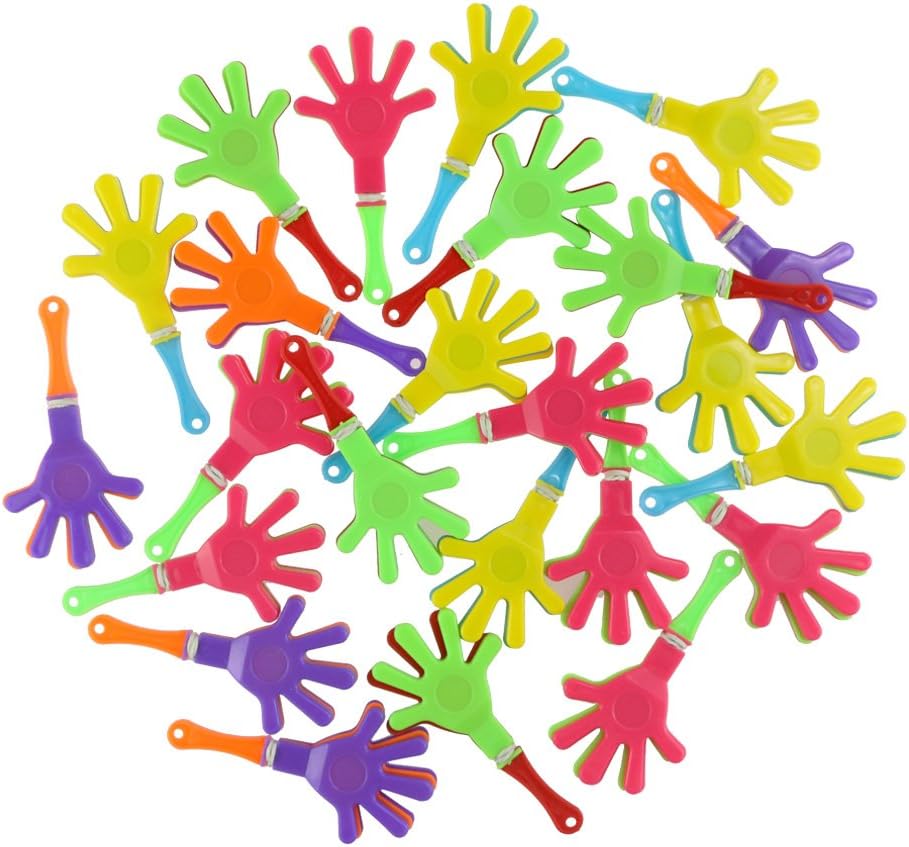 Etmact Plastic Hand Clappers 3.3", 24 Pack Plastic Toy Hand Toy Hand Clappers Plastic Hand Clappers Hand Clappers Noisemakers Toy Packs Clapper Toy Mini Hand Clappers Hand Clappers Bulk: Kitchen & Dining