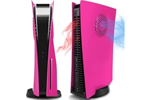 SIKEMAY PS5 Face Plates for PlayStation 5 Console Disc Edition, PS5 Accessories ABS Pink Cover Plates with Fan Vents, Hard Sh