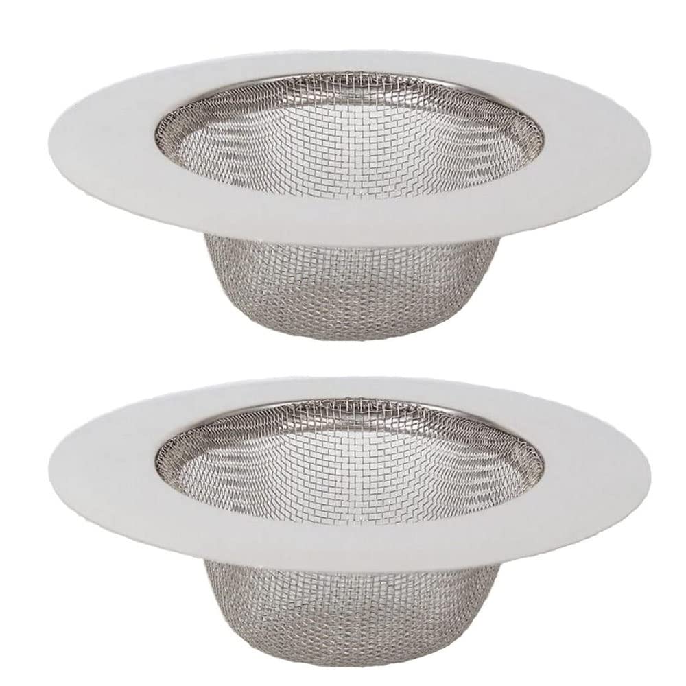 Amasawa 2 Pieces Bathrooms Sink Filter, Stainless Steel Sink Filter, Kitchen Bathroom Sink Strainer, Stainless Steel Mesh Sink, Ideal for Bathrooms and Kitchens, Filter Home Drain Protectors