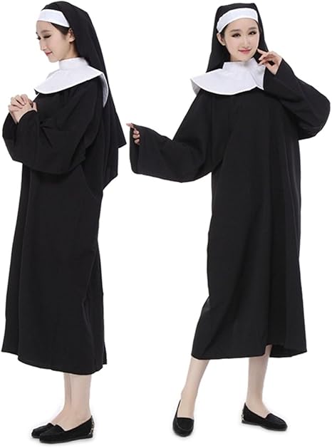 Amazon スピナス コスプレ 衣装 レディース シスター 修道女 コスチューム ロング ワンピース ハロウィン 3サイズ展開 M L Xl ｍ コスプレ 仮装 通販