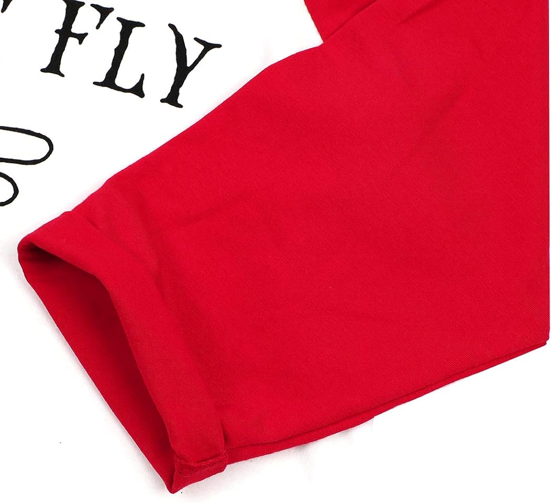 UNIQUEONE Come We Fly Halloween T-Shirt Women 3/4 Sleeve Baseball Shirts: Clothing