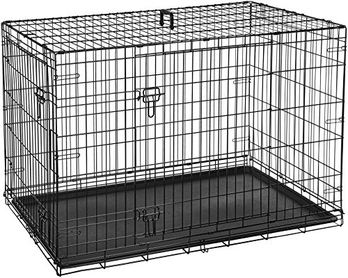 1 AmazonBasics+Double+Door+Folding+Metal+Crate