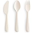 mushie Dinnerware Cutlery Set of 3 For Kids | Made in Denmark (Ivory)