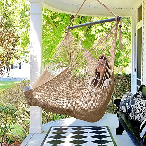Bathonly Large Hammock Chair with Spreader Bar, Caribbean Hammock Swing Chair, XL