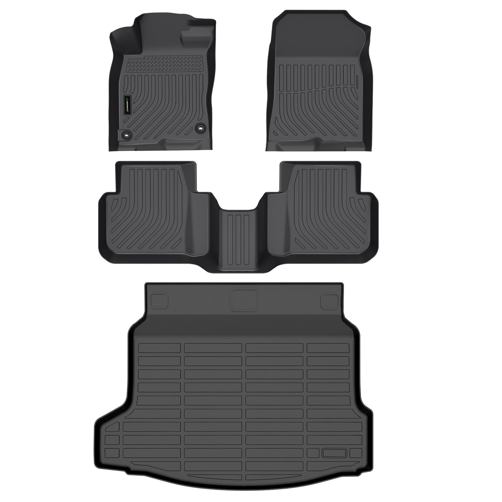 ANBINGO® for 2025 Civic Hybrid Hatchback Floor Mat (Not Sedan), All Weather Car Floor Liner Custom for Civic Hybrid 2025, Front & Second Rows Car Mats & Cargo Liner, Civic Hybrid 2025 Full Mats Set Image