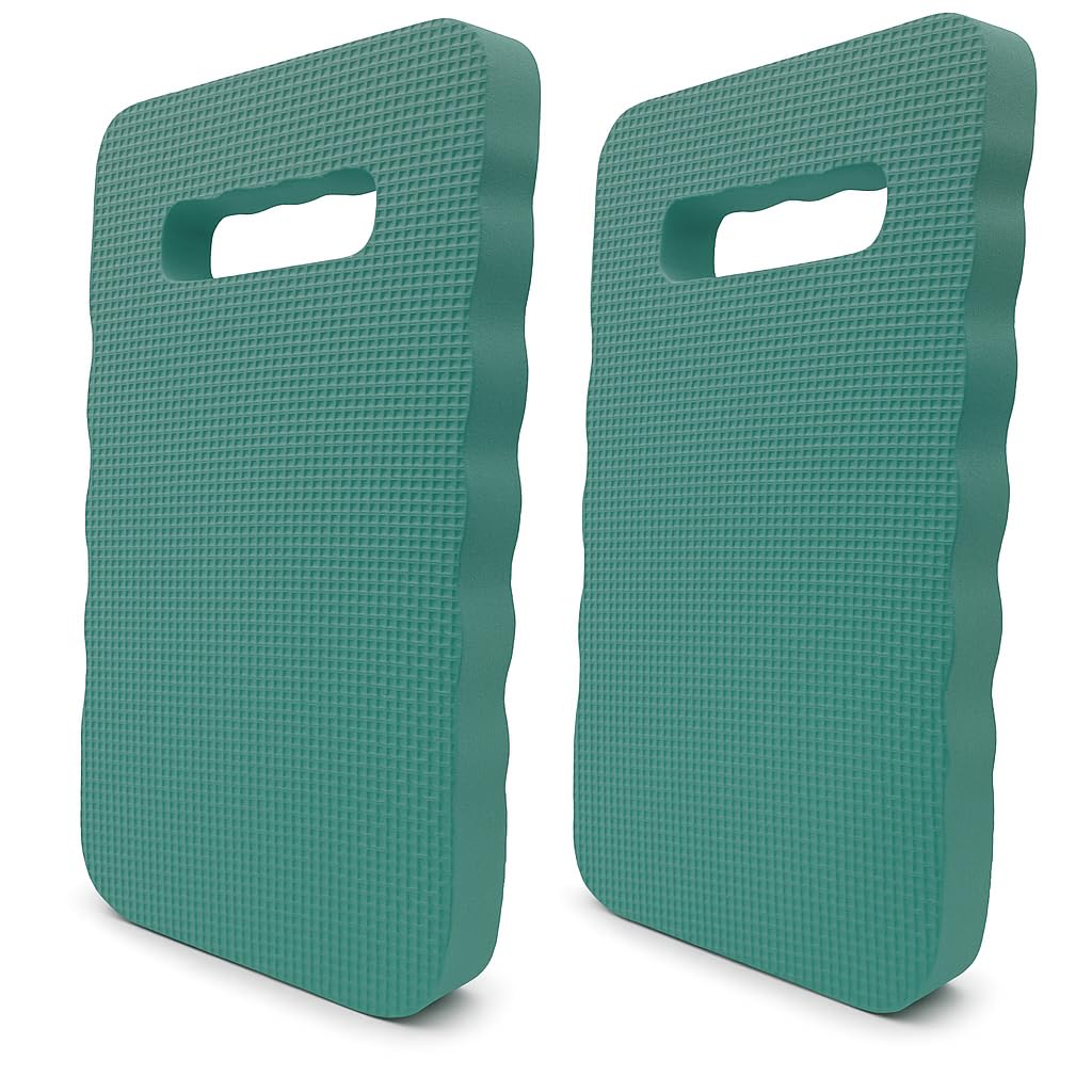 TIJAR® Garden Kneeler, Pack of 2 Kneeling Pads, Thick Waterproof Comfortable Kneeling Mat, High Density Thick Foam With Carrying Hole, Knee Pad Gardening Tool Cushion (Green Pack of 2)