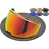 Logto Compatible With LS2 Advant Modular Helmet Visor FF906 Advant Ready Outer Shield Motorcycle Outer Face Shield Replacement Accessories (Revo Deep Gold Red)