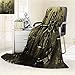 Nalohomeqq Rustic Custom Collection Grunge Style Bank Vault Illustration Safe Secure Precious Treasure Protection Image Pritn Microfiber Fabric Blanket Hypoallergenic Printed Fleece Blanket Dark Olive