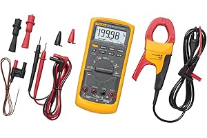 Fluke 87V/IMSK Industrial Digital Multimeter with Fluke i400 Current Clamp Kit, Converts 87V Into Clamp Meter, AC Current Measurements Up to 400 A, Includes Temp Probe, Test Leads and Alligator Clips