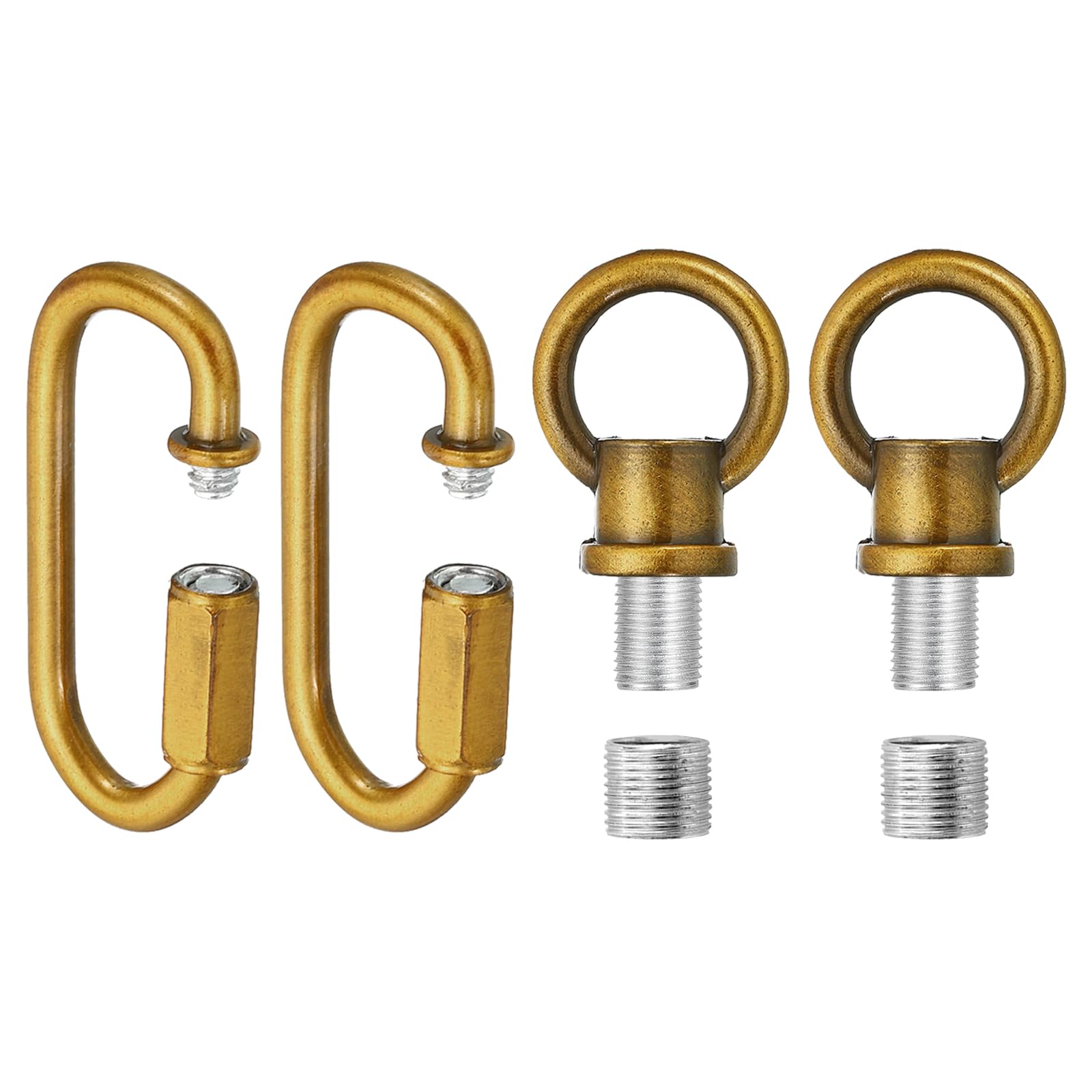 Photo 1 of PATIKIL M10 Fine Thread Lamp Female Loop Holder with M12 Adapter Chain Quick Link, Lifting Eye Nut Hook Ring Structural Support to Chandelier, 88 lbs Load Gold Bronze Pack of 2
