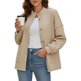 Disamer Jackets for Women Fall Fashion 2026 Casual Bomber Jacket Varsity Lantern Long Sleeve Outerwear Button Down Coat