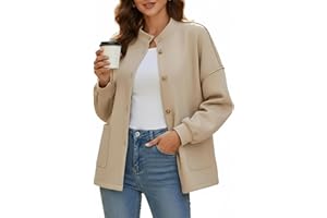 Disamer Jackets for Women Fall Fashion 2025 Casual Bomber Jacket Varsity Lantern Long Sleeve Outerwear Button Down Coat
