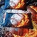 A Nice Night Baseball with Fire Print Comforter Quilt Set Bedding Sets for Teen Boys (Baseball,Full Size)
