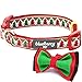 Blueberry Pet 4 Patterns Christmas Charm Breezy Trees Adjustable Dog Collar with Detachable Bow Tie, Medium, Neck 14.5