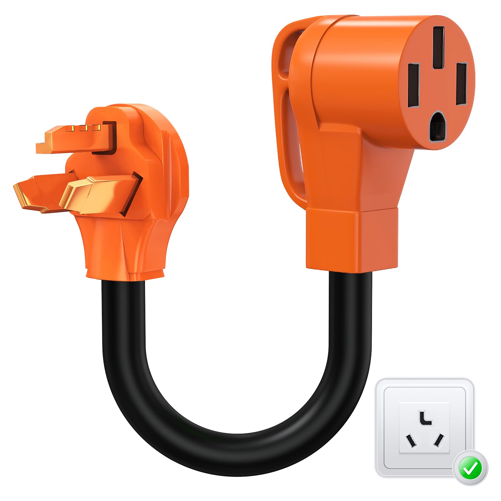 Photo 1 of Tera Adapter Cord NEMA 10-30P to 14-50R: for All Level 2 EVs RVs Tesla Heavy Duty 30 Amp Male Dryer to 50 Amp Female Conversion Adapter with Grip Handle ETL UL TSCA Listed STW 10 Gauge