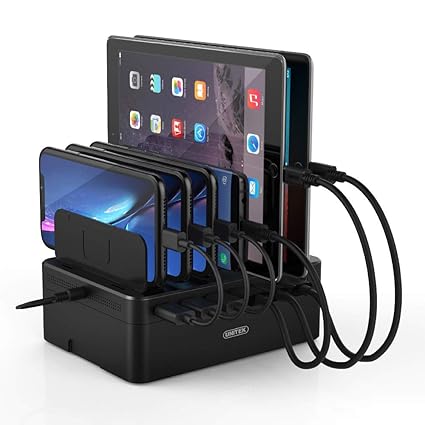 Unitek Usb C Charging Station With Qc 3 0 And Type C Port 7 Port Compact Multiple Usb Charger And Universal Nightstand Charger Organizer For Smartphone Tablet Charging 5 Ipads Simultaneously Amazon In Home