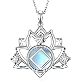 Peireara Sobriety Necklace Sterling Silver AA Necklace NA Necklace Recovery Symbol Necklace Lotus Sobriety Gift for Women